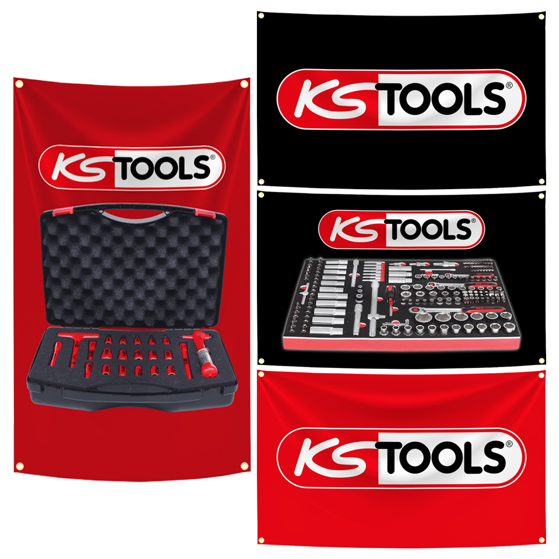 Ks Tools Workshop - Bandeira de Tapeçaria da Marca KS