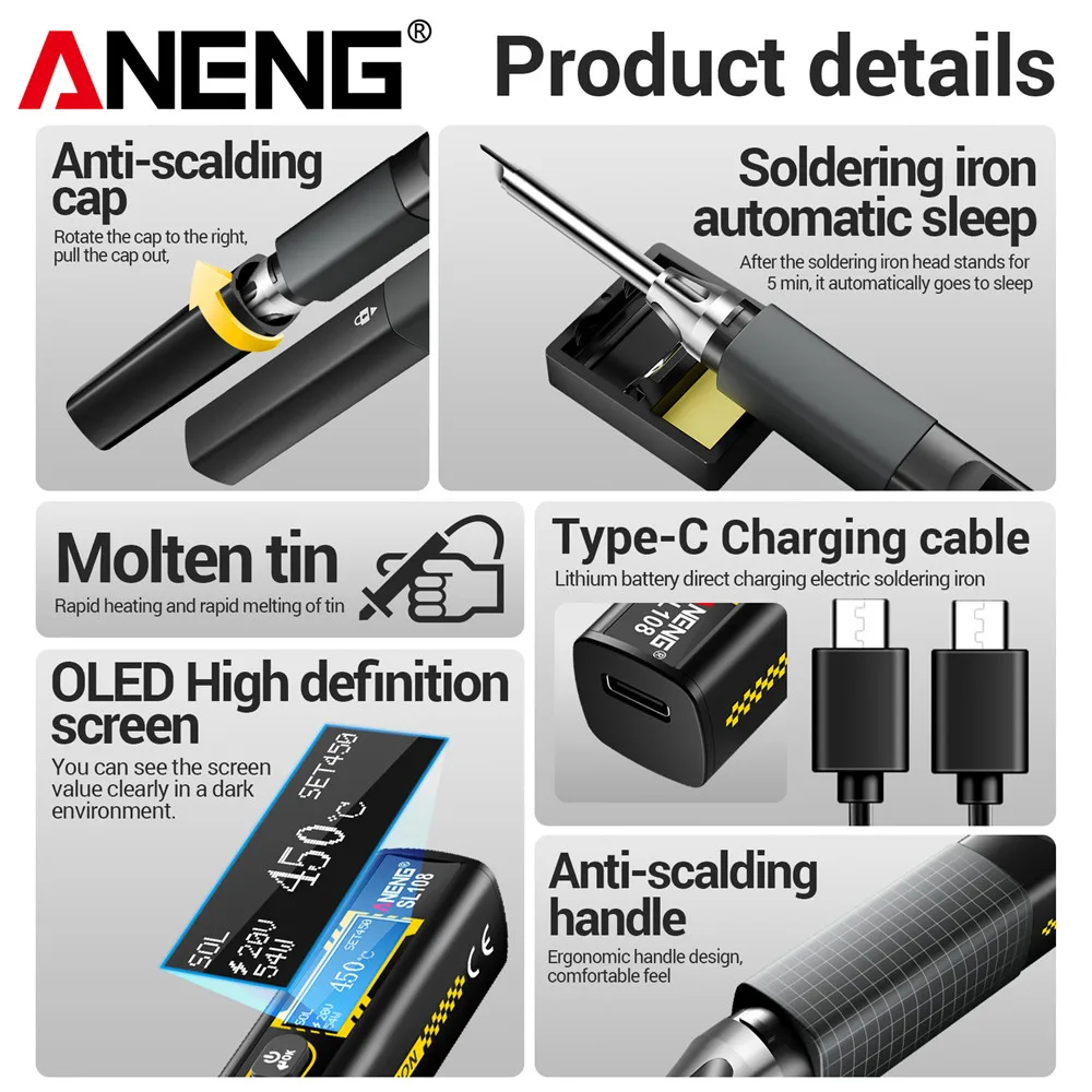 Ferro de Solda Elétrico ANENG  - Tools Qc avaliação e preço